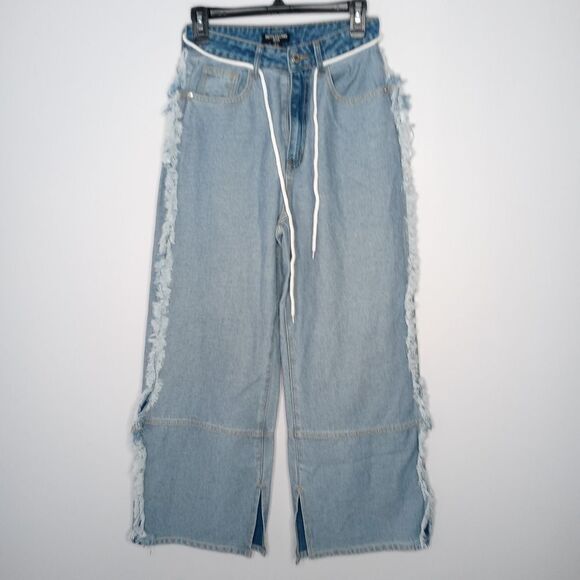 PrettyLittleThing wide leg jeans size 4 - Picture 1 of 6
